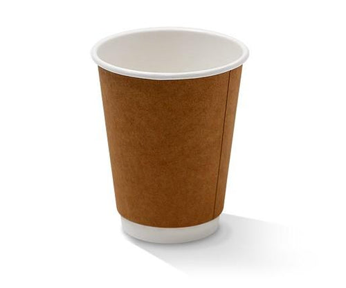 TAKEAWAY COFFEE CUPS-KRAFT-12 OZ-DOUBLE WALL-BROWN /500